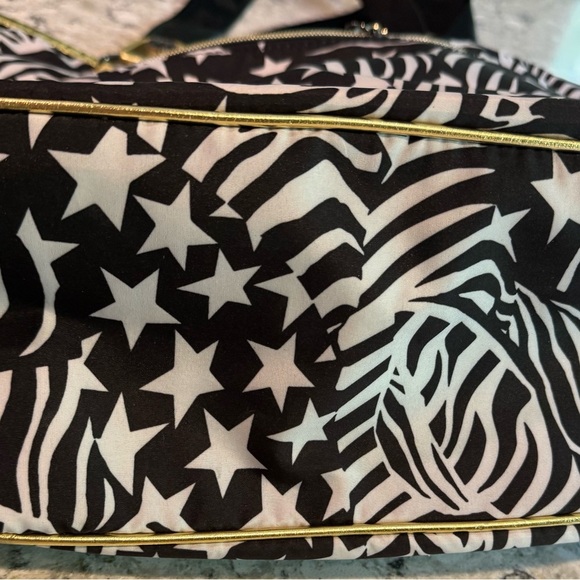 Betsey Johnson Black and White Zebra Star Large Tote Bag Stripe While It’s Hot